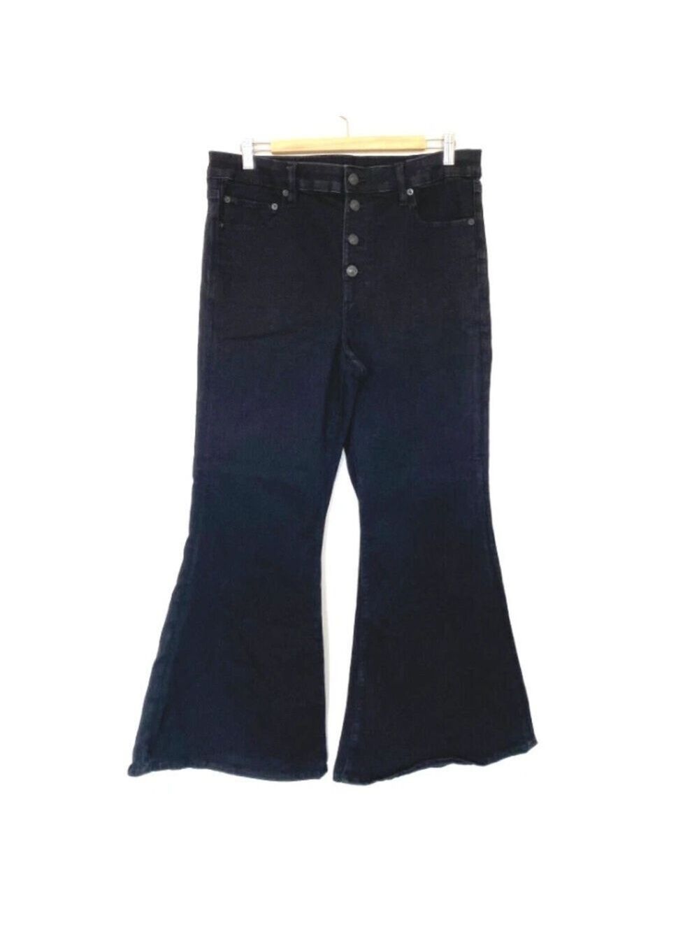 American Eagle Festival Flare Jeans Next Level Stretch Button Fly 16 Short Black
